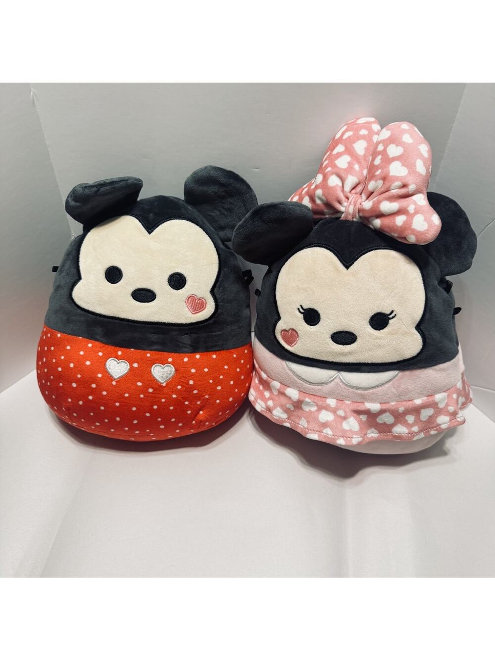 SQUISHMALLOW‎ Mickey and Minnie Mouse LOT of 2 Plush Stuffed Animal Disney 10"